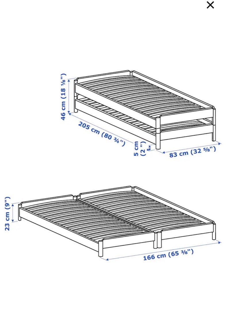 IKEA UTAKER Stackable bed, Furniture & Home Living, Furniture, Bed
