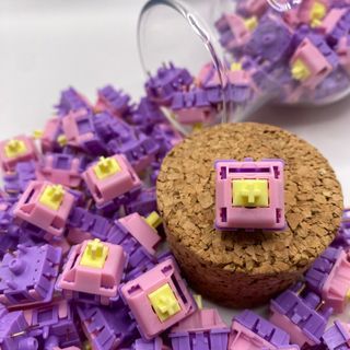 [INSTOCK] LUBED/LUBED & FILMED C³Equalz Banana Split Keyboard Switches C3