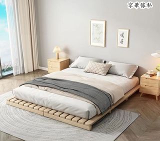 J-541 支持定制）免安裝日式榻榻米床架，排骨架，雙人床架，地板床，矮床架 Installation free Japanese tatami bed frame, row frame, double bed frame, floor bed, low bed frame