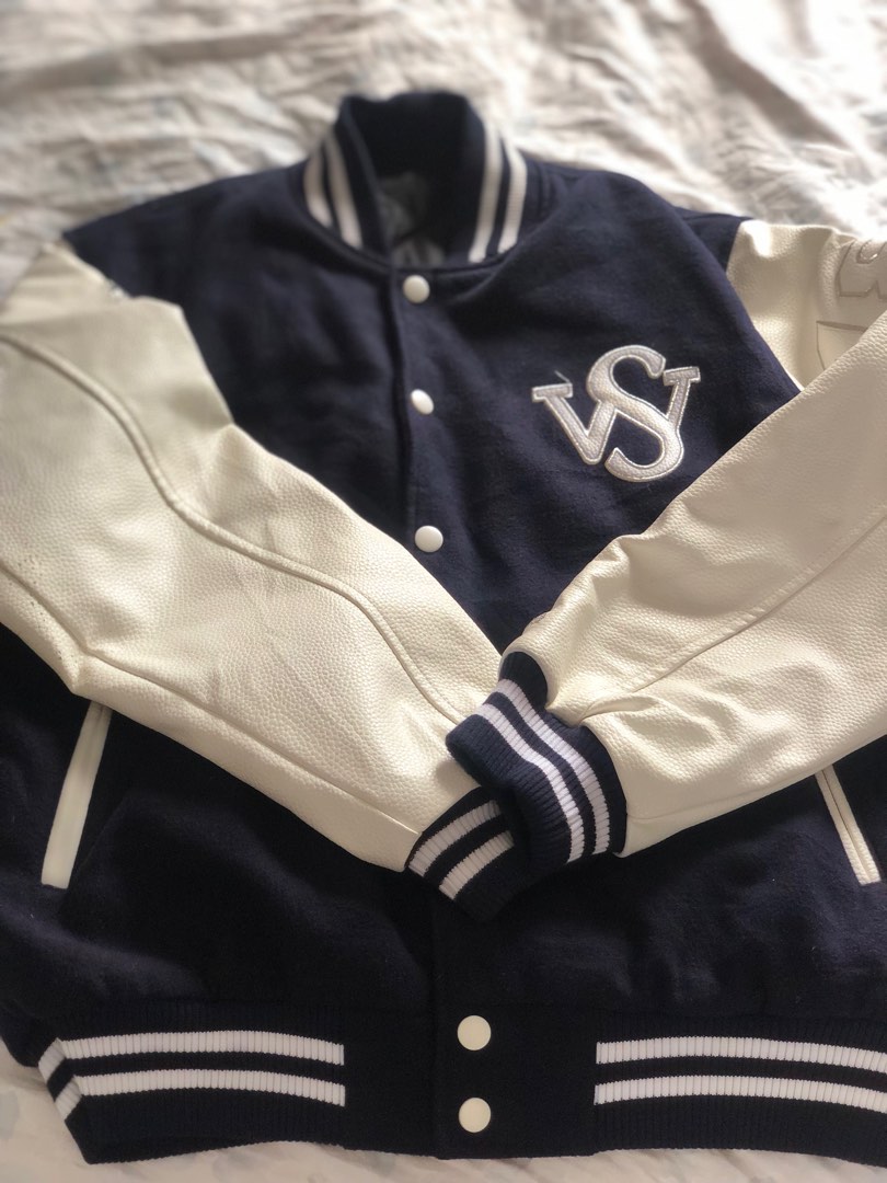 Jaket varsity bahan wool tangan leather on Carousell