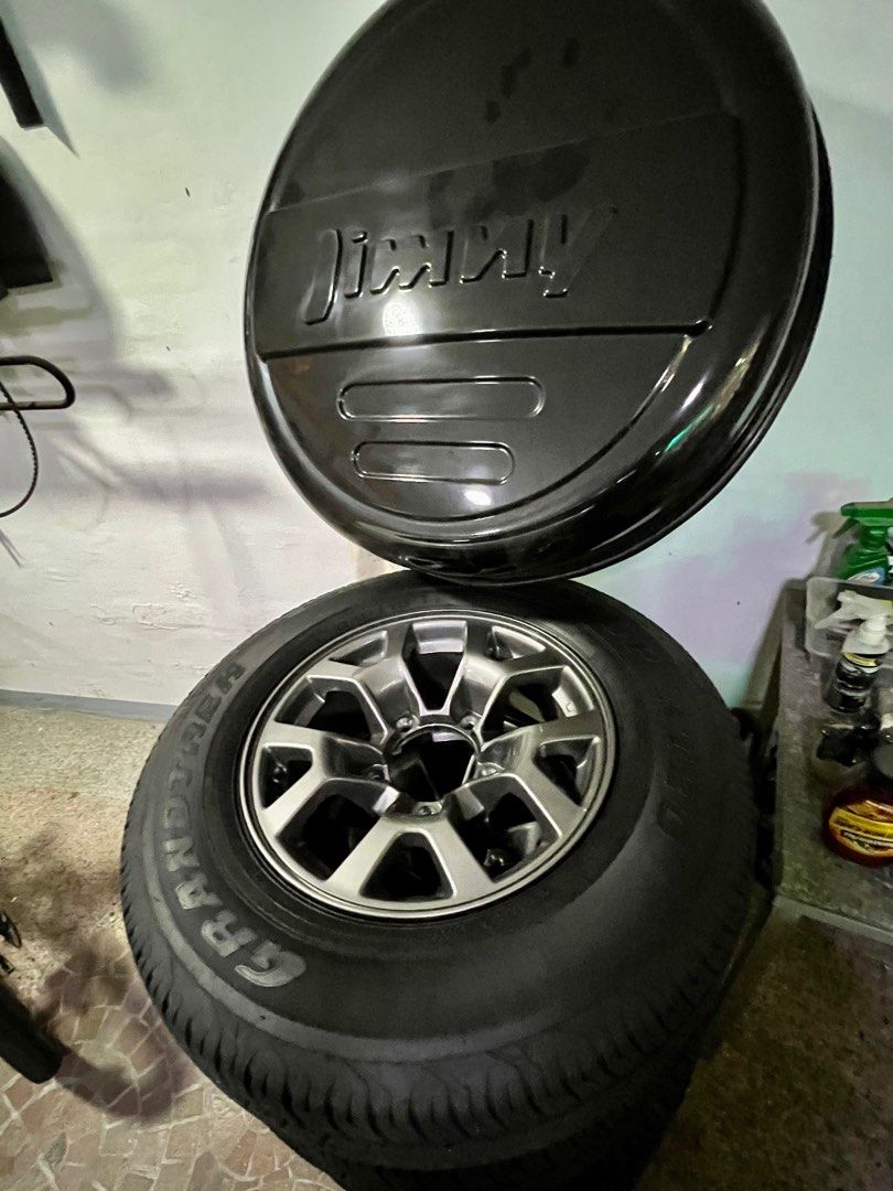 jimny mags and tire cover for sale on Carousell