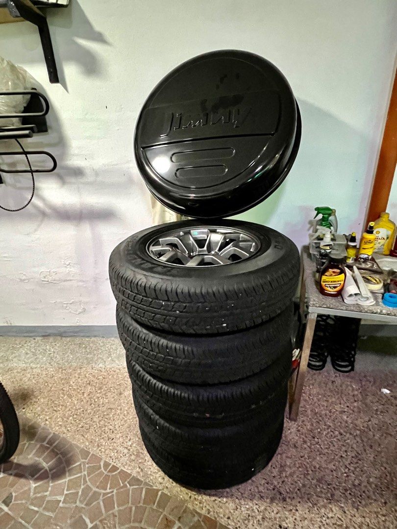 jimny mags and tire cover for sale on Carousell