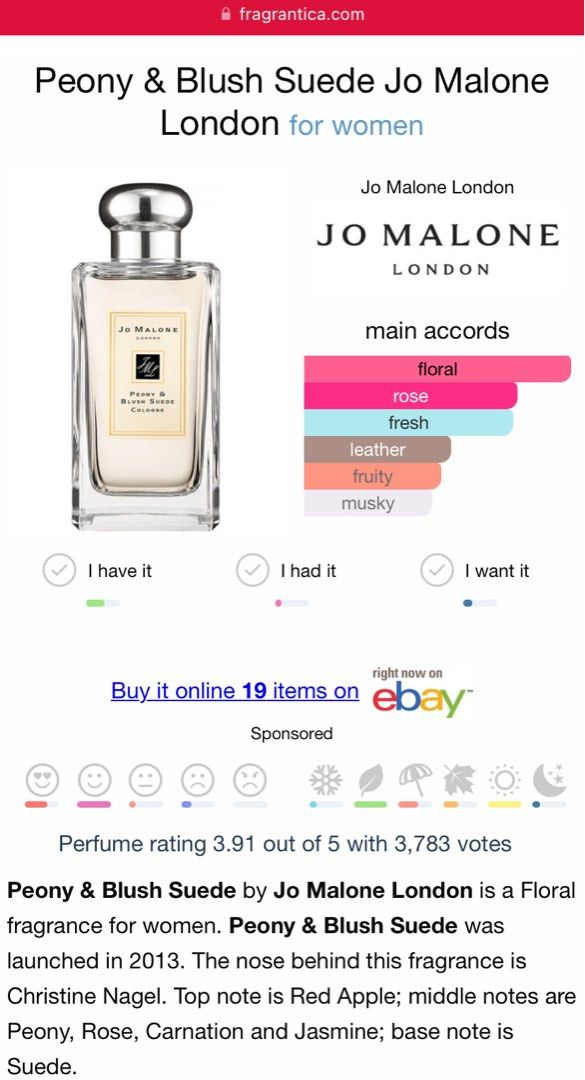 Jo malone peony sales & blush suede fragrantica