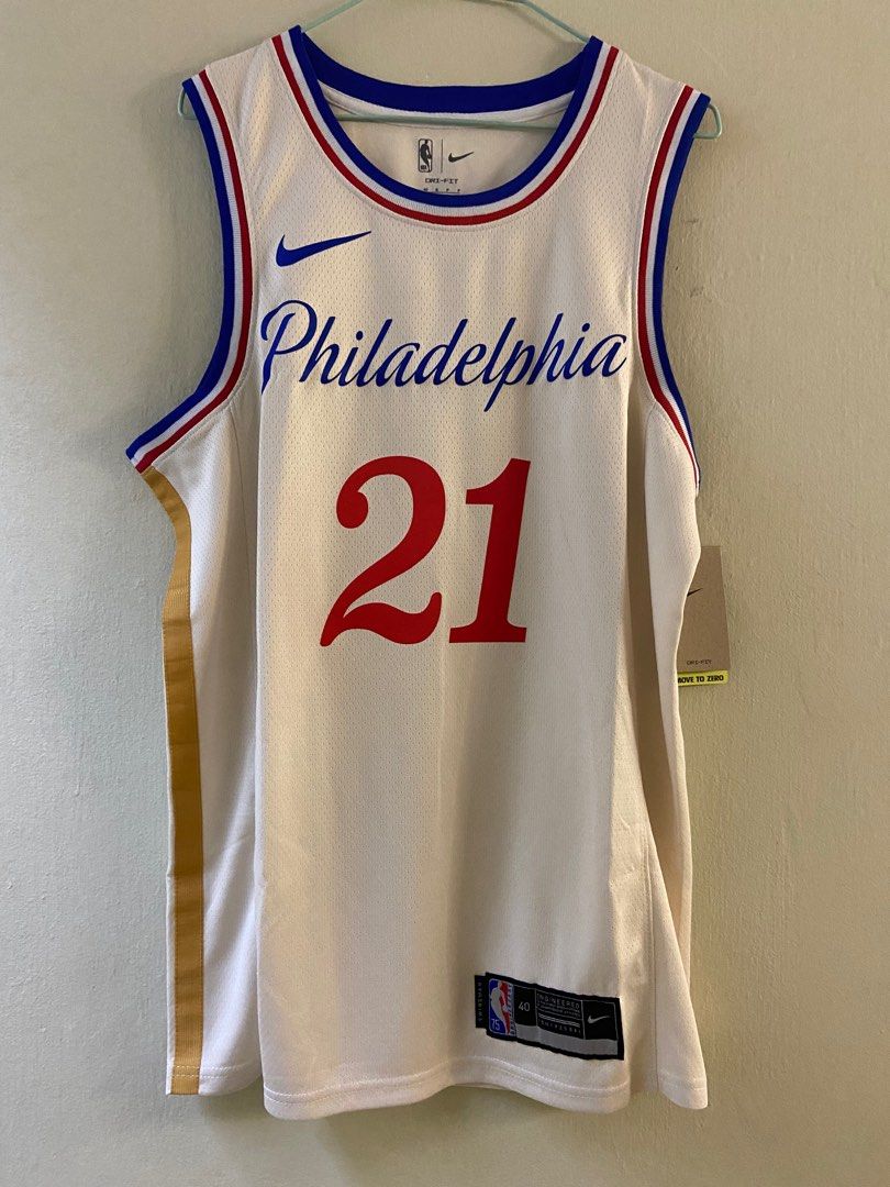 Men's Philadelphia 76ers Joel Embiid Nike Cream 2019/20 Swingman Player  Jersey - City Edition