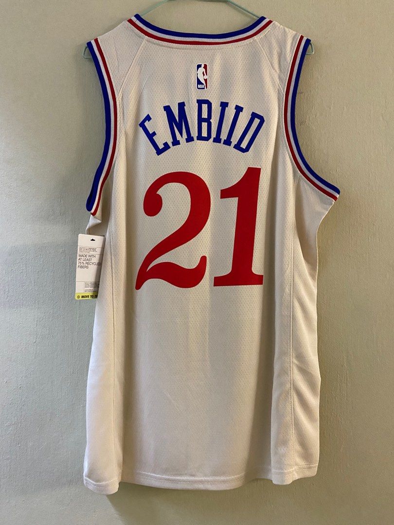 Men's Nike Joel Embiid Cream Philadelphia 76ers 2019/20 Swingman
