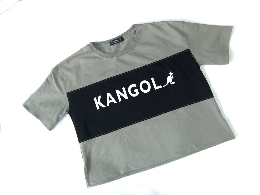 Kangol Logo shirt (Category: Blouses) located in Virac. Submitted by mielsspreloved (Listing ID 1240883328, Image 1). Description: excellent condition semi crop top dimes width 20 length 20.