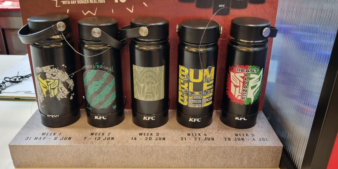 KFC Transformer Movie Rise of the Beast Flask plus stickers with