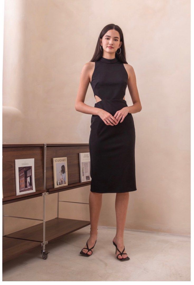 Kim K Cut Out Midi Dress in Brown and Black, Women's Fashion, Dresses & Sets, Dresses on Carousell Kim K Cut Out Midi Dress in Brown and Black, Women's Fashion, Dresses & Sets, Dresses on Carousell