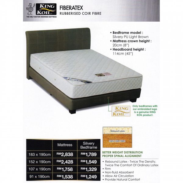 King koil coconut fibre on sale mattress price