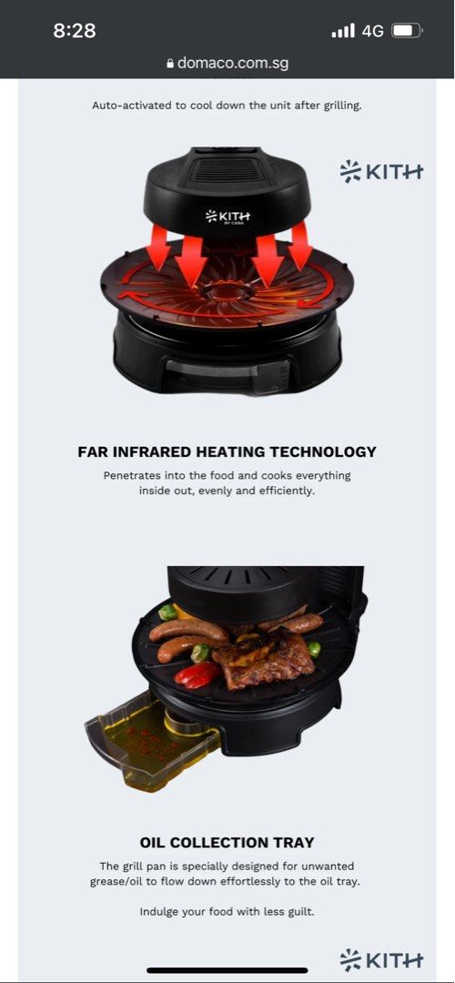 Kith by Casa Smokeless Barbecue Grill, TV & Home Appliances, Kitchen