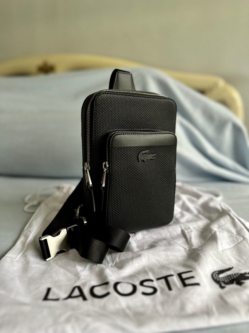 Lacoste sling bag leather online
