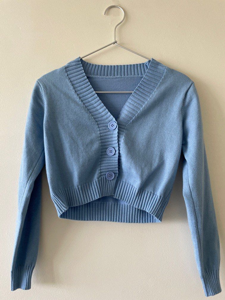 Baby blue cropped sales cardigan