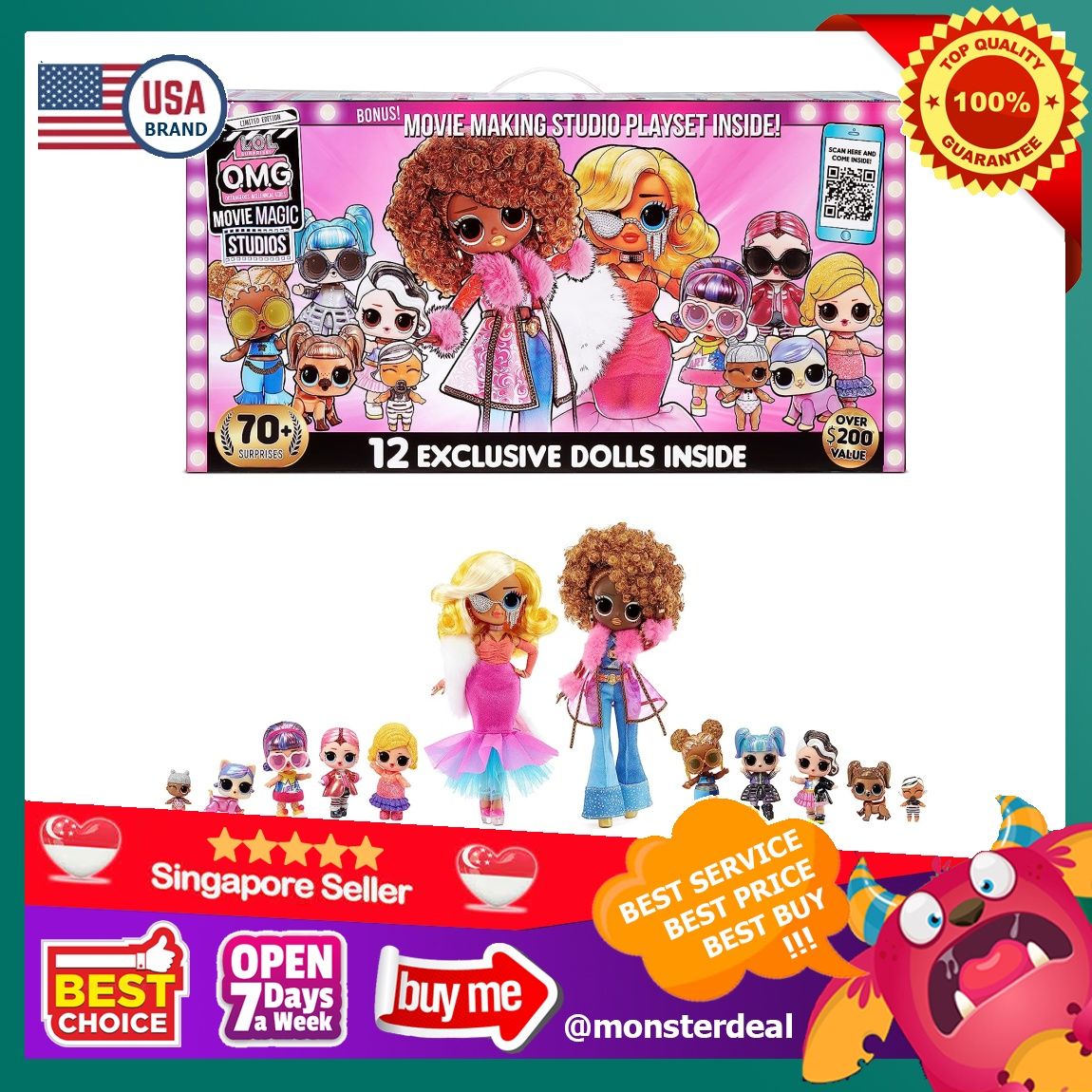 L.O.L. Surprise! OMG Movie Magic Studios With 70 Surprises 12 Doll Playset  - 576532 for sale online