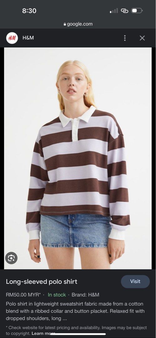 H and m long sleeve polo sale