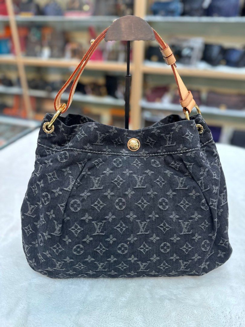 Louis Vuitton Denim Daily PM Monogram Hobo Bag Black