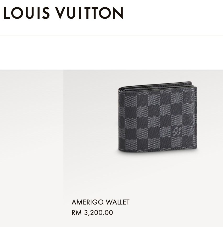 LOUIS VUITTON LV Damier Graphite Portefeiulle Amerigo Used Wallet N60053  #AG670
