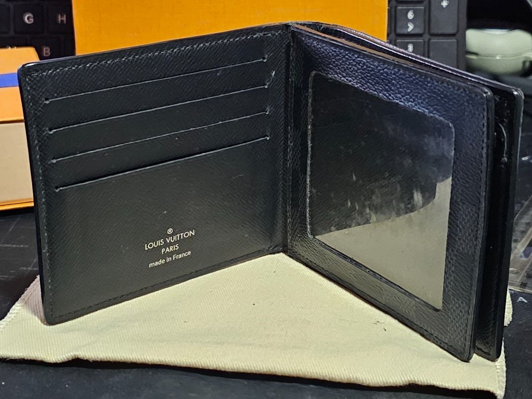 Amerigo Damier Wallet in Coated Canvas, Silver Hardware