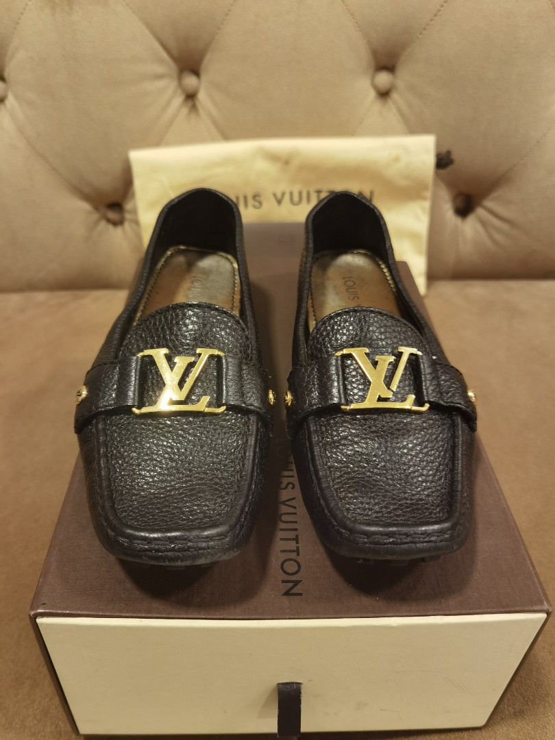 Louis Vuitton Shoe Size 37.5 Brown Leather Gold Hardware Loafers