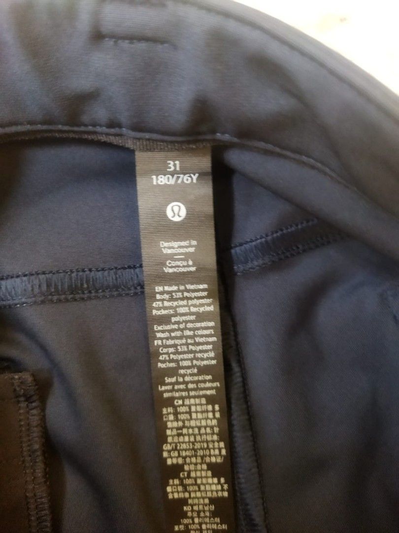 Lululemon Commission Pant Slim *Warpstreme 32" True Navy, Olah Raga
