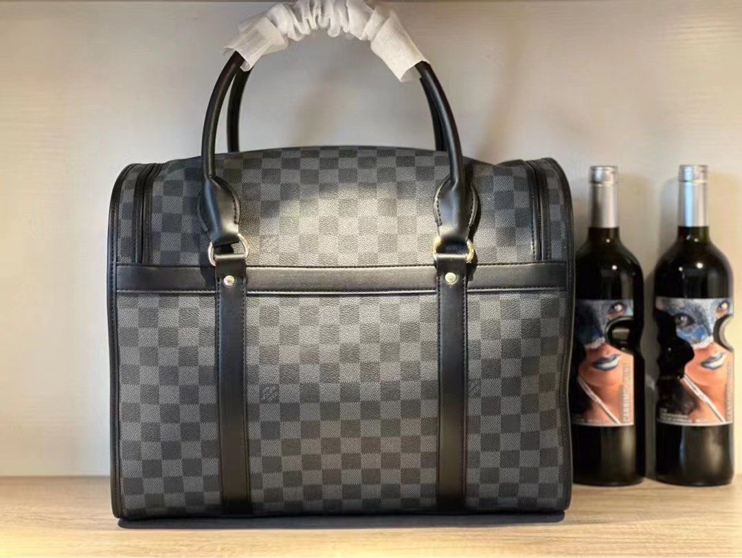 Designer pet carrier bag in Damier Graphite canvas print, size 40, Pet  Supplies, Homes & Other Pet Accessories on Carousell