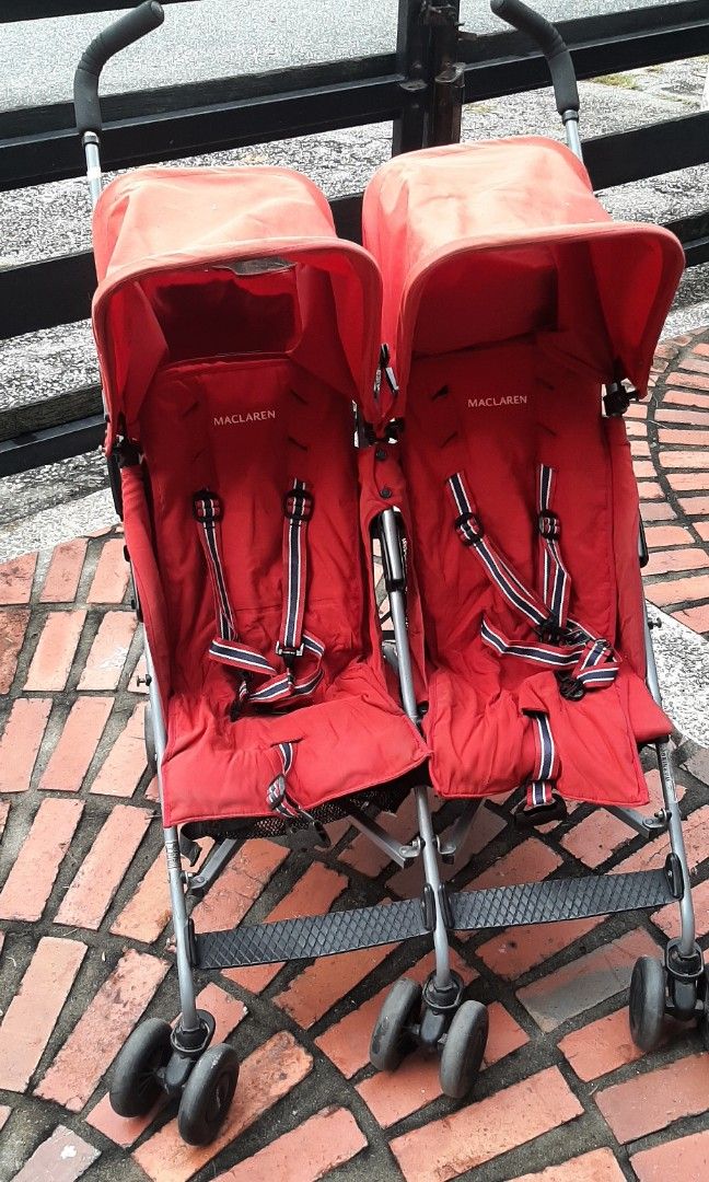 Maclaren double stroller red sale