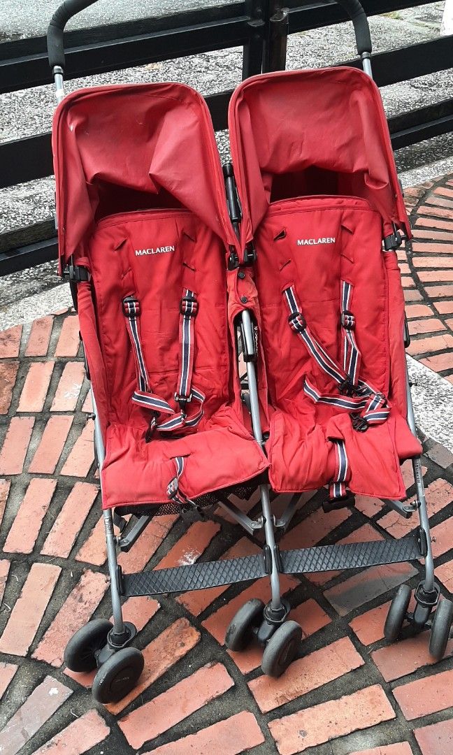 MacLaren Twin Stroller Babies Kids Going Out Strollers on