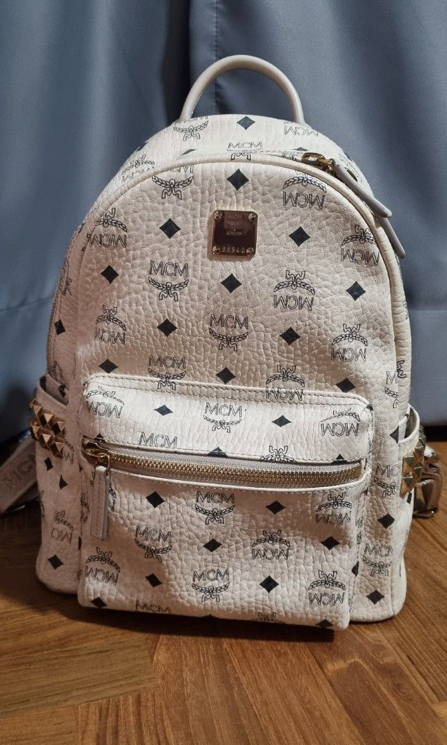 Mcm Small Stark Stud Embellished Backpack - Brown