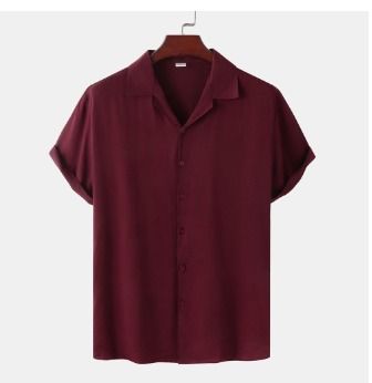 Red button up on sale shirt short sleeve