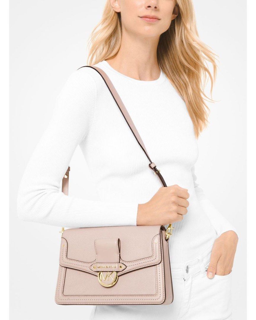 Michael Kors Jessie Flap Leather Shoulder Bag Soft Pink Luxury Bags Wallets on Carousell