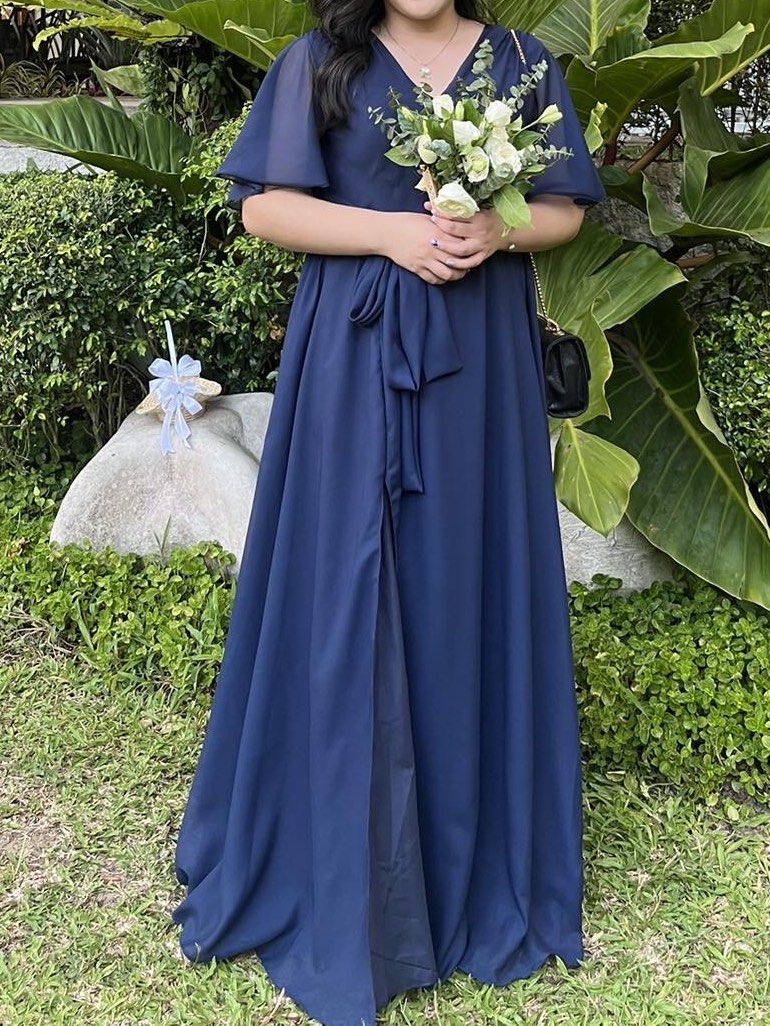 Midnight blue maid sales of honor dresses
