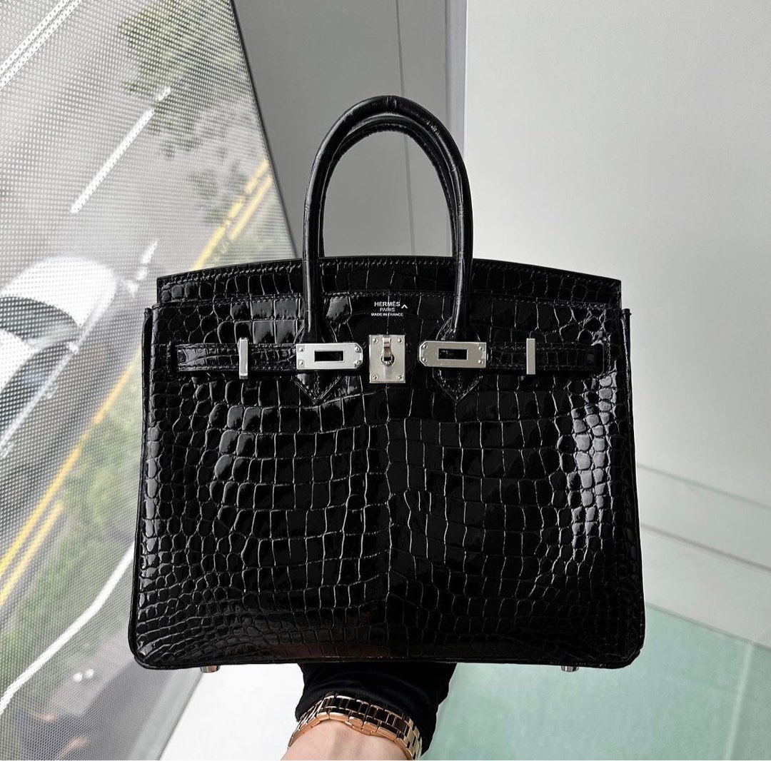 Ref. New birkin 25 black shiny poro Phw #birkin25 #hermesporosus