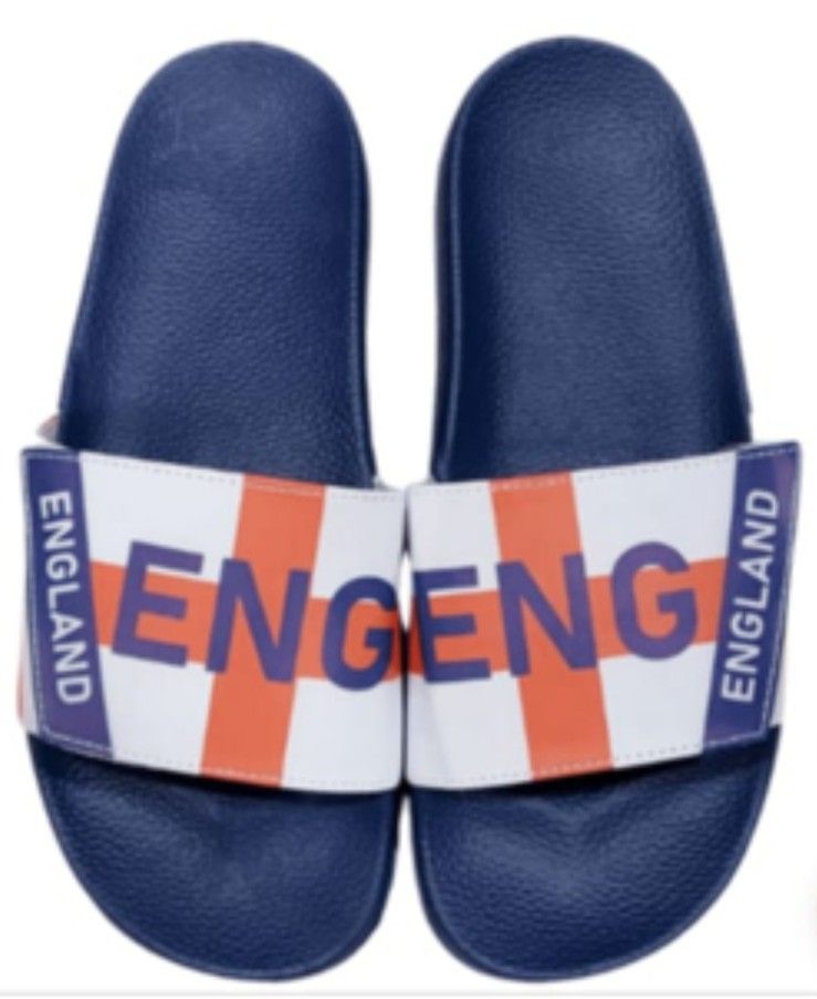 NEW Surfers Paradise England blue slides slippers sandals red