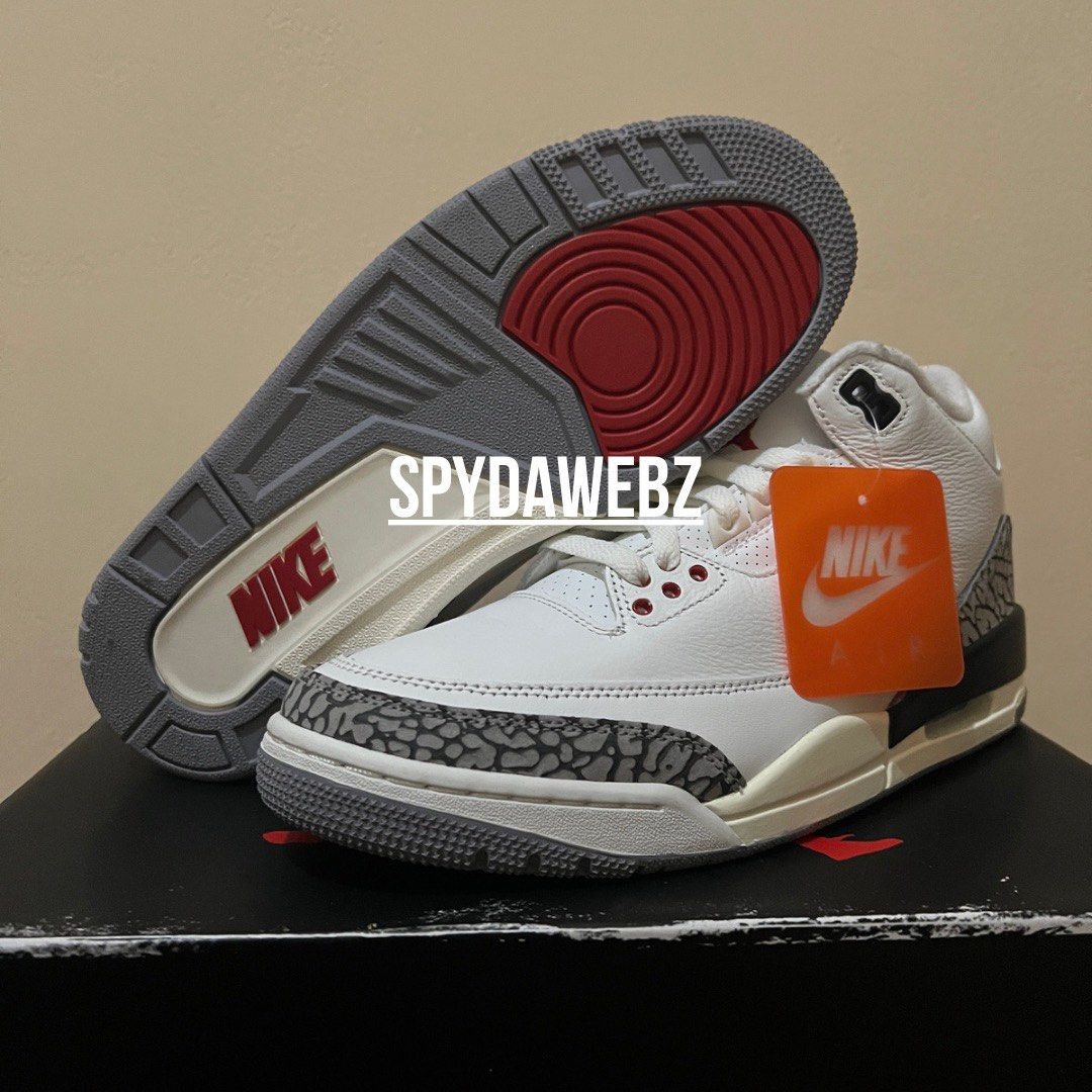 Nike Air Jordan White Cement Reimagined, Fesyen Pria, Sepatu Sneakers  di Carousell