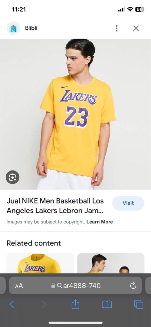 Nike Los Angeles Lakers Mens Lebron James Name & Number Tee