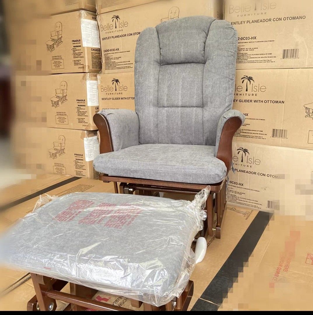 Nursing glider chair with footrest, Furniture & Home Living, Furniture