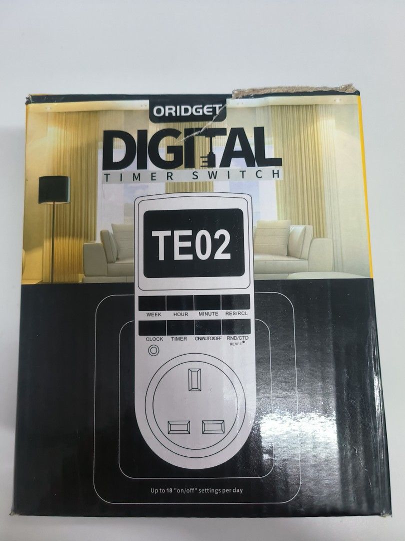 ORIDGET Digital Electrical Timer Plug Socket with 18 On-Off Programs ...
