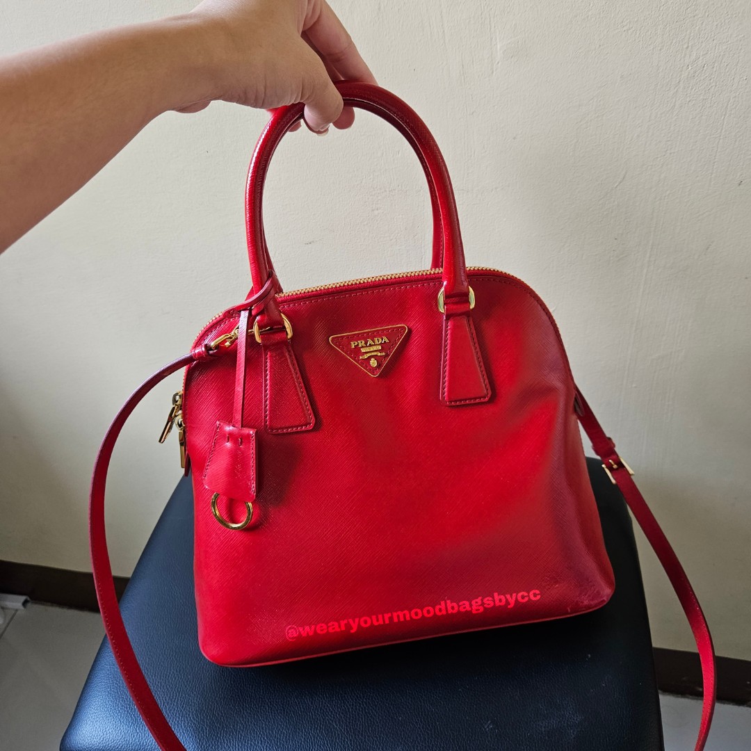 Prada Promenade Vernice Saffiano Leather Medium Satchel Bag, Luxury, Bags &  Wallets on Carousell