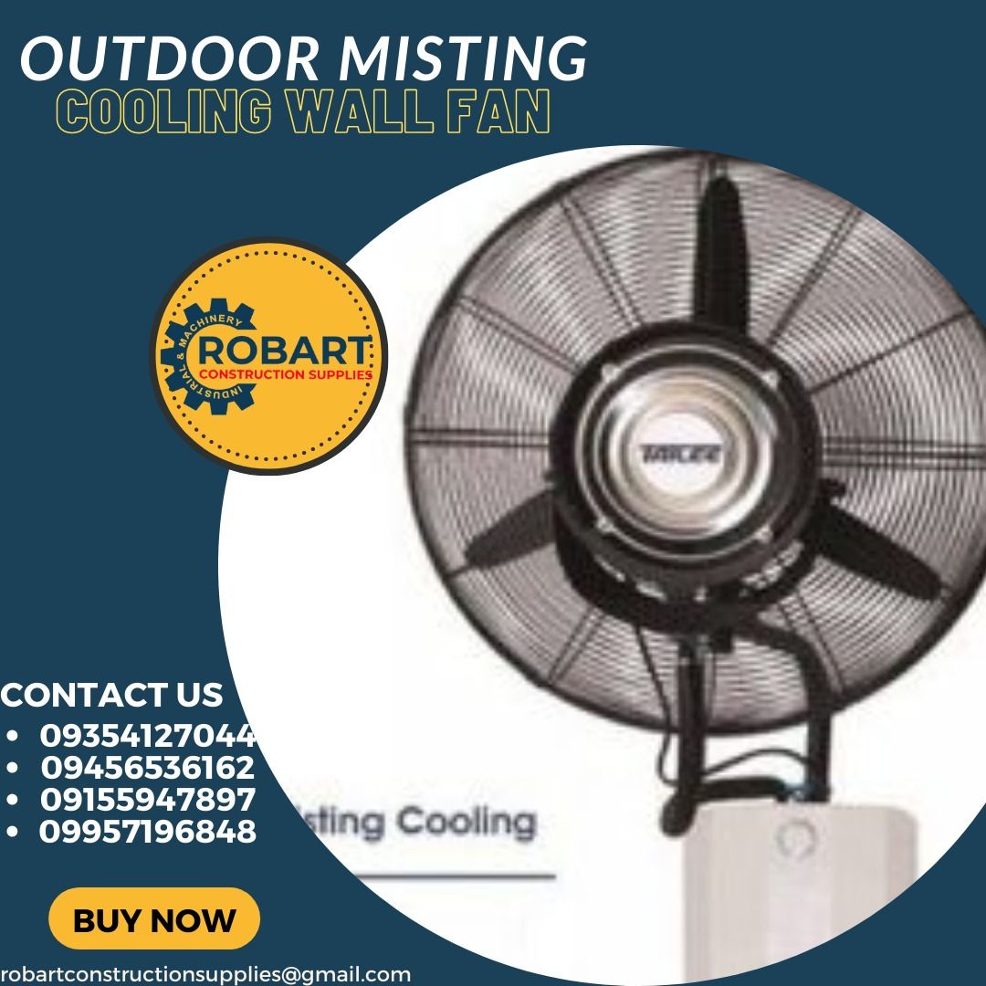 OUTDOOR MISTING COOLING WALL FAN, Commercial & Industrial, Construction