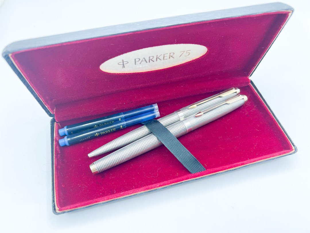 Parker 75 sterling silver fountain pen & ballpoint pen set, Hobbies ...