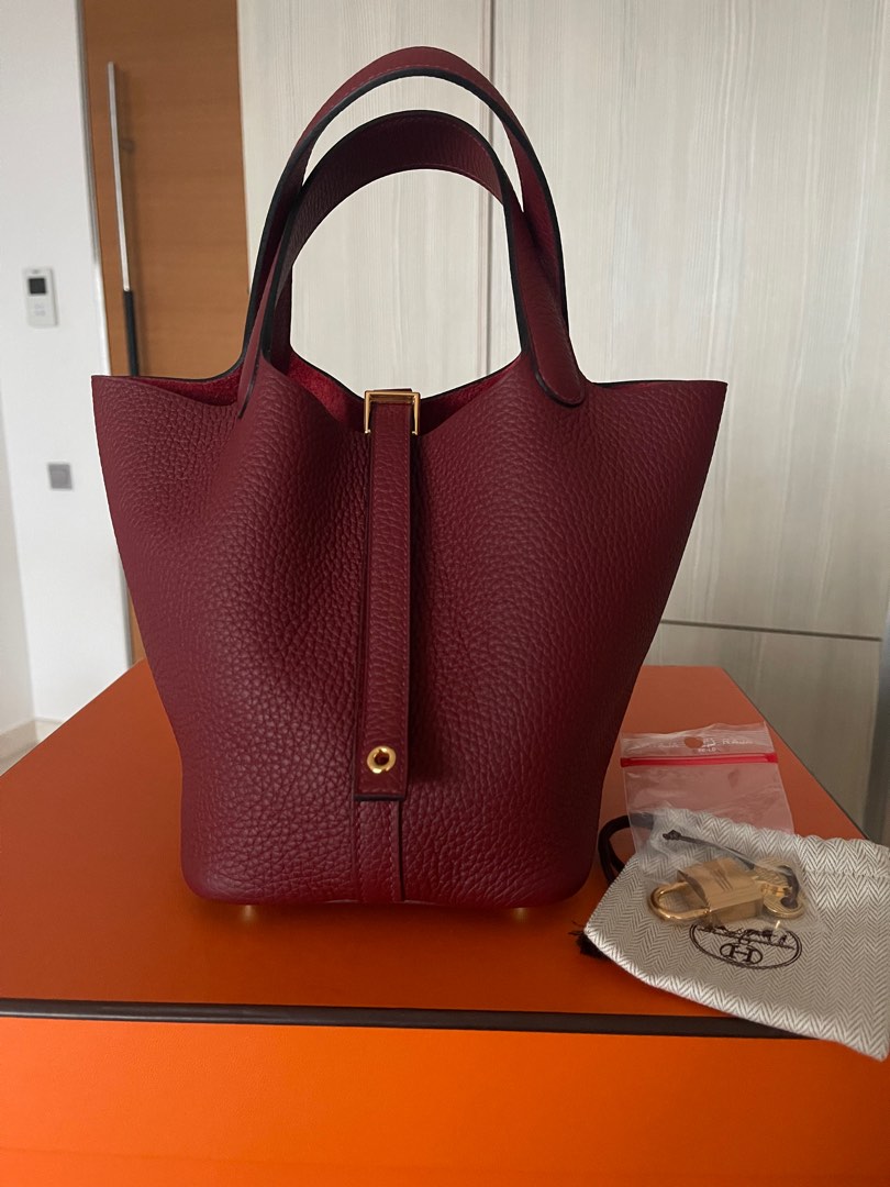 Picotin 18 Rouge Sellier GHW, Luxury, Bags & Wallets on Carousell