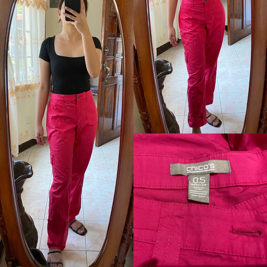 Pink Cargo Pants, Women's Fashion, Bottoms, Other Bottoms on Carousell