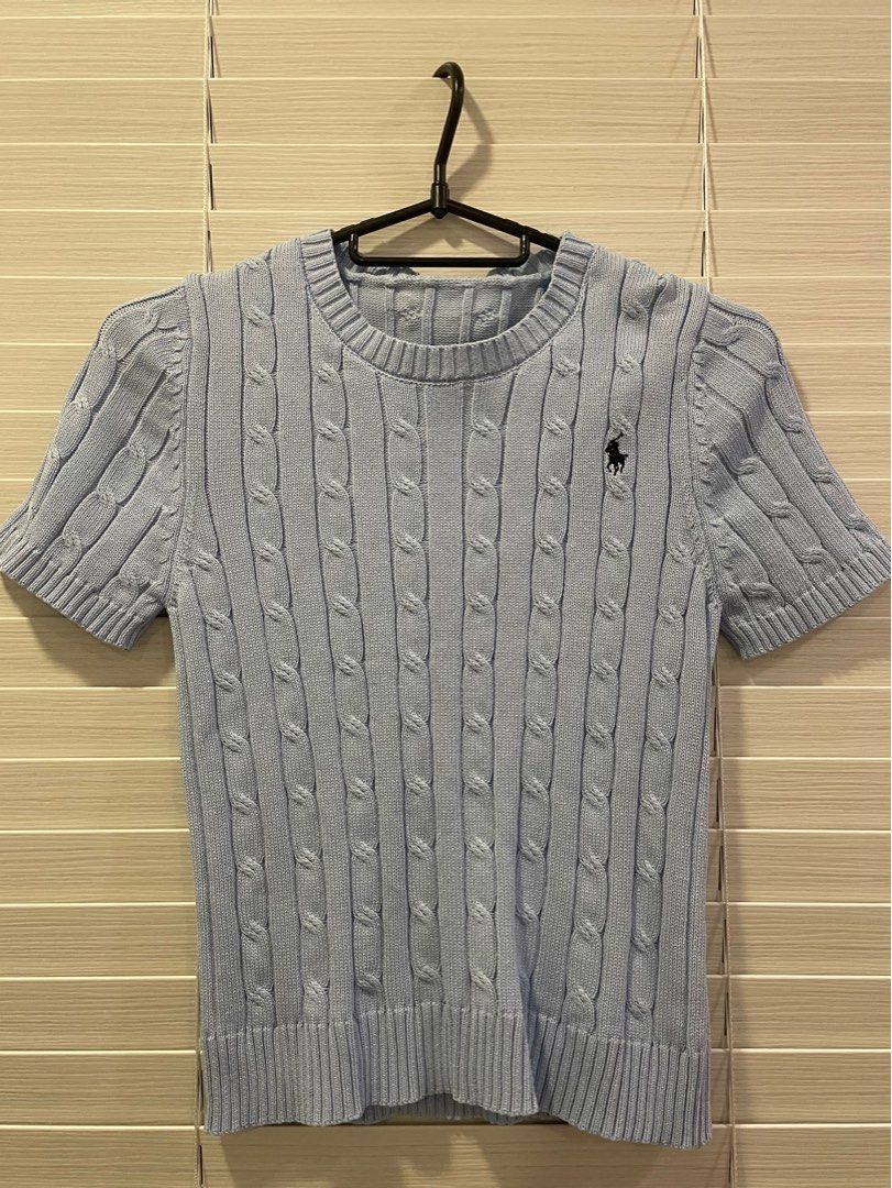 Polo Crew Neck Cable-Knit Top, Women's Fashion, Tops, Shirts on Carousell