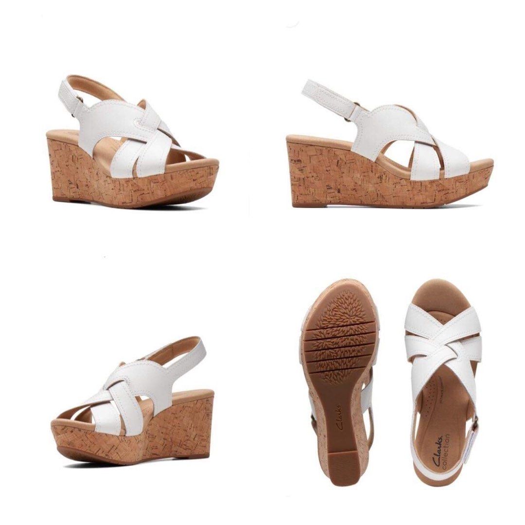 Pre Order New Original CLARKS Leather Wedge Sandals