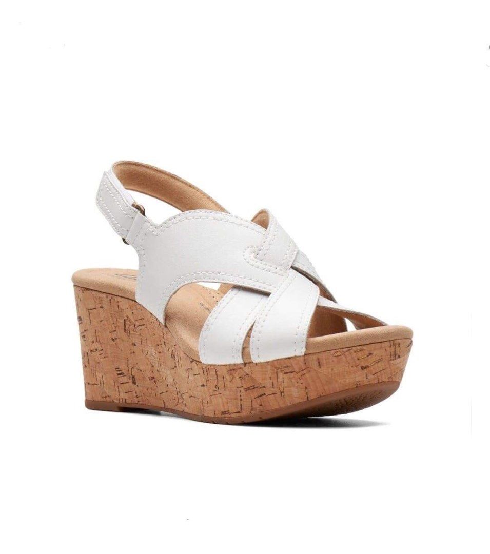 Clarks leather wedge sandals new arrivals