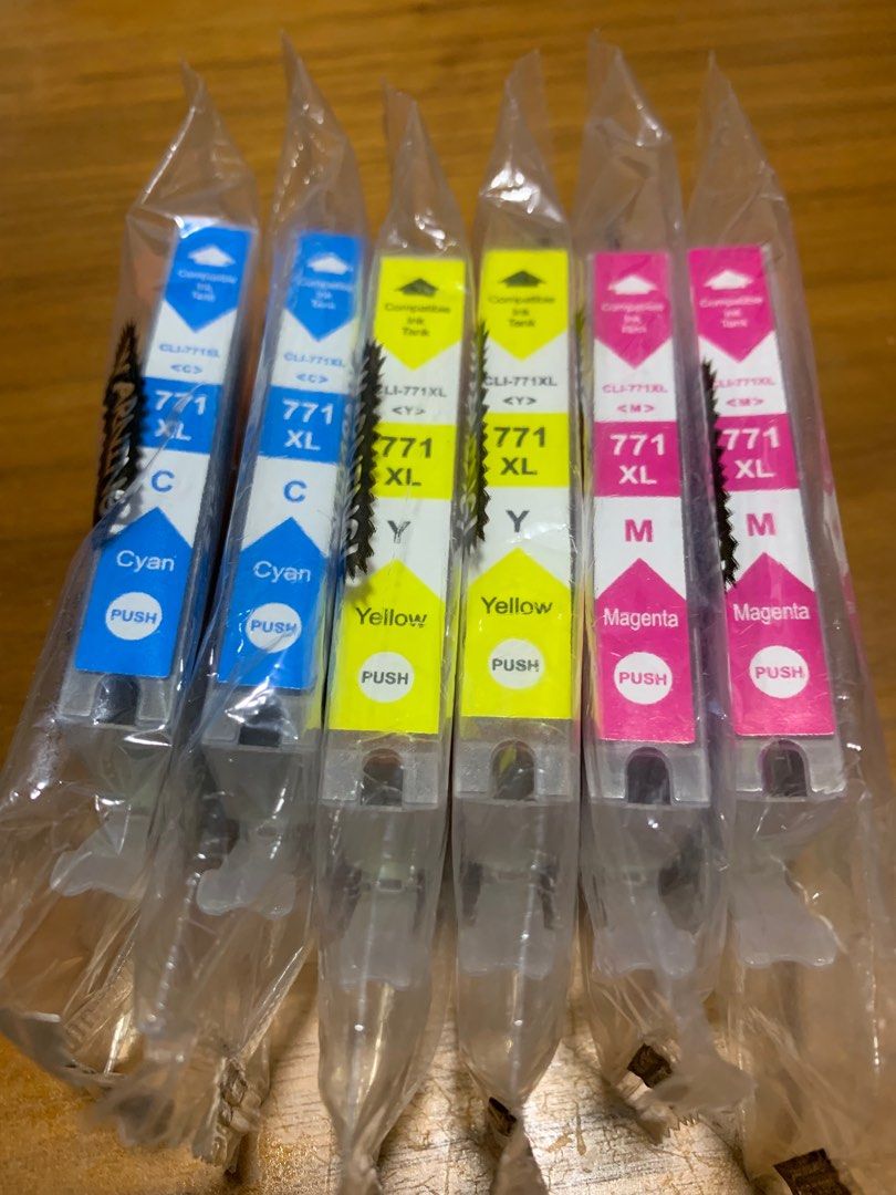 Printer ink (Category: Printers, Scanners & Copiers) located in Singapore. Submitted by ad_sgp (Listing ID 1240939092, Image 1). Description: CLI-771XL (Cyan, Yellow, Magenta). Bought at the cost of $52.80. Selling as a bundle. Suitable Canon printer MG Series 5770 / 6870 / 7770 TS Series 5070 / 6070 / 8070.