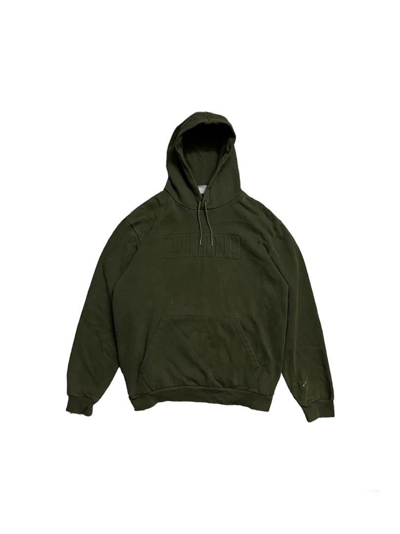 Puma olive green hoodie store