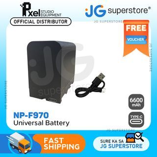 Pxel Universal 6600mAh Lithium-Ion Replacement Battery with USB Type C Port for Sony Camcorder | NP-F970 |JG Superstore