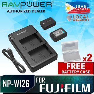 RAVPower NP-W126 Charger and 2-Pack Rechargeable Li-ion Batteries for Fujifilm FinePix HS30EXR, HS35EXR, HS50EXR, X-A5, X-H1, X-A10, X-A1, X-E1, X-E2, X-M1, X-Pro1, X-T1 W126  | JG Superstore