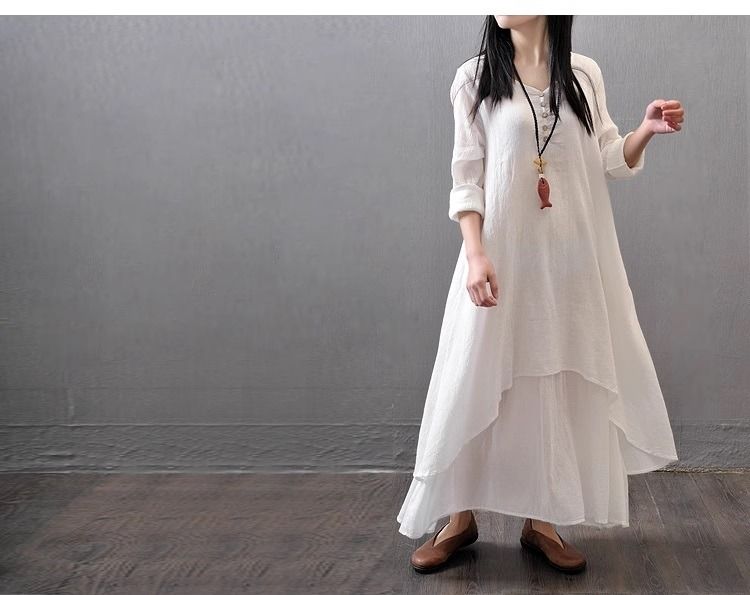 White linen plus new arrivals size maxi dress