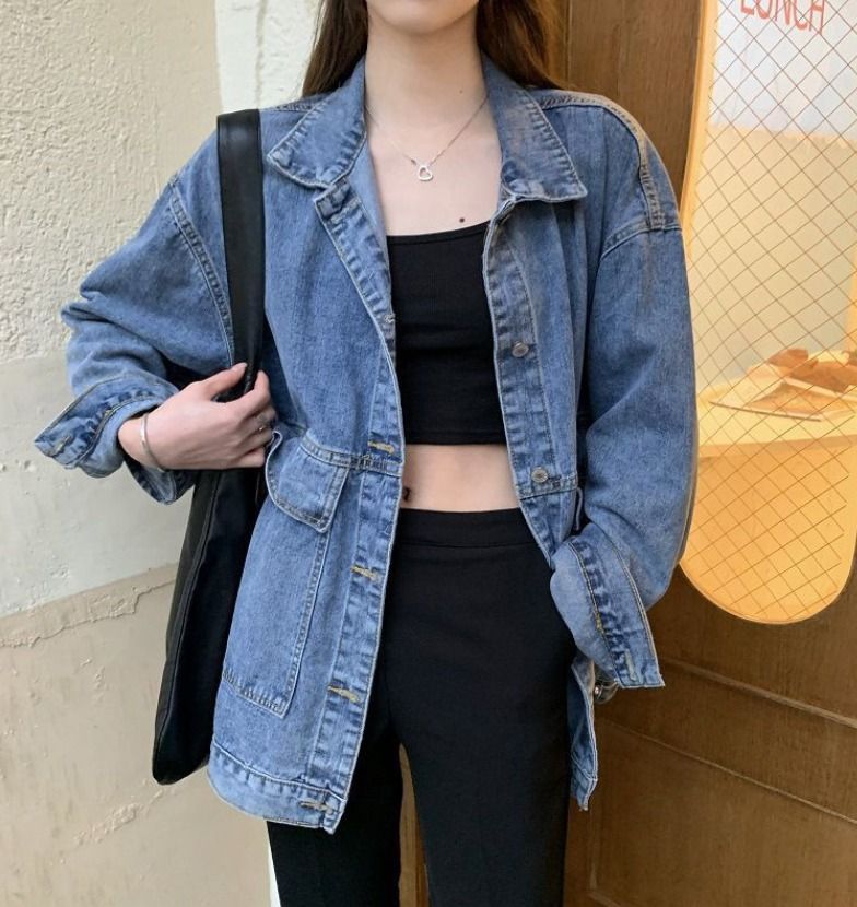 Denim jacket women xxl store